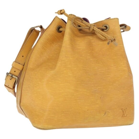 Authentic LOUIS VUITTON Epi Petit Noe Shoulder Bag Yellow M44109 LV